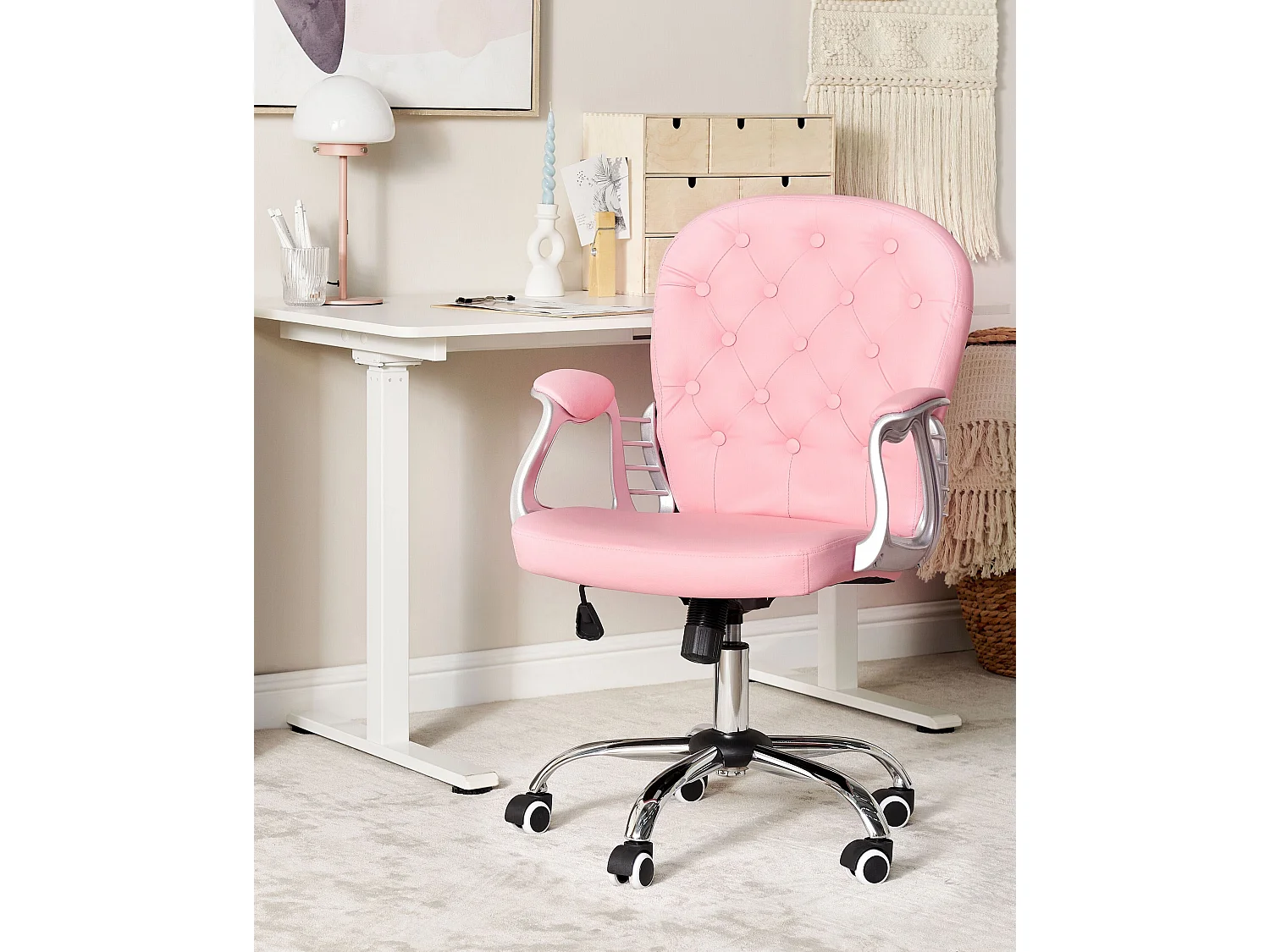 Chaise de bureau PRINCESS Cuir PU Rose