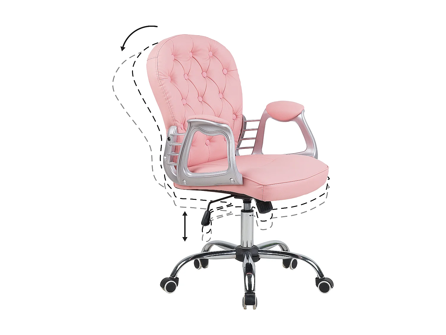 Chaise de bureau PRINCESS Cuir PU Rose
