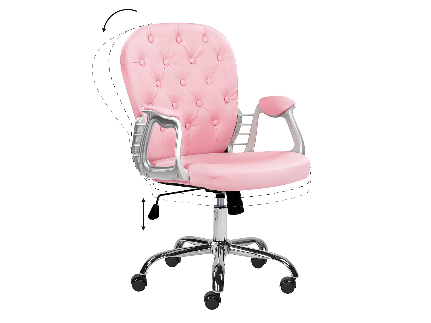 Chaise de bureau PRINCESS Cuir PU Rose