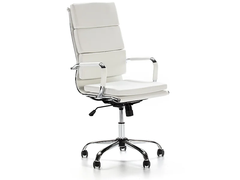 Sillón de Oficina Morgan reclinable Blanco, Piel sintética, Altura Ajustable