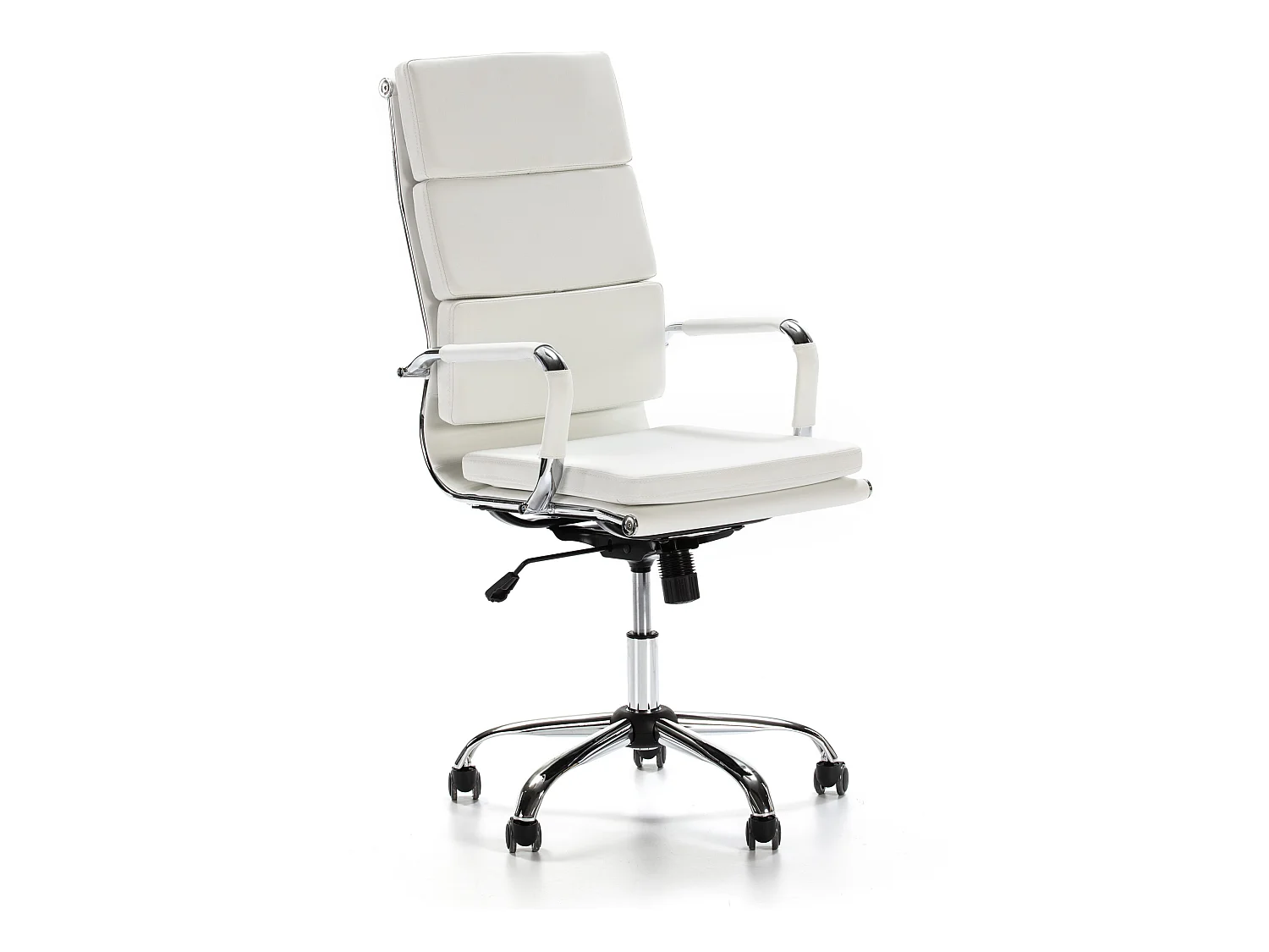 Fauteuil de Bureau Morgan inclinable Blanc, Cuir synthétique