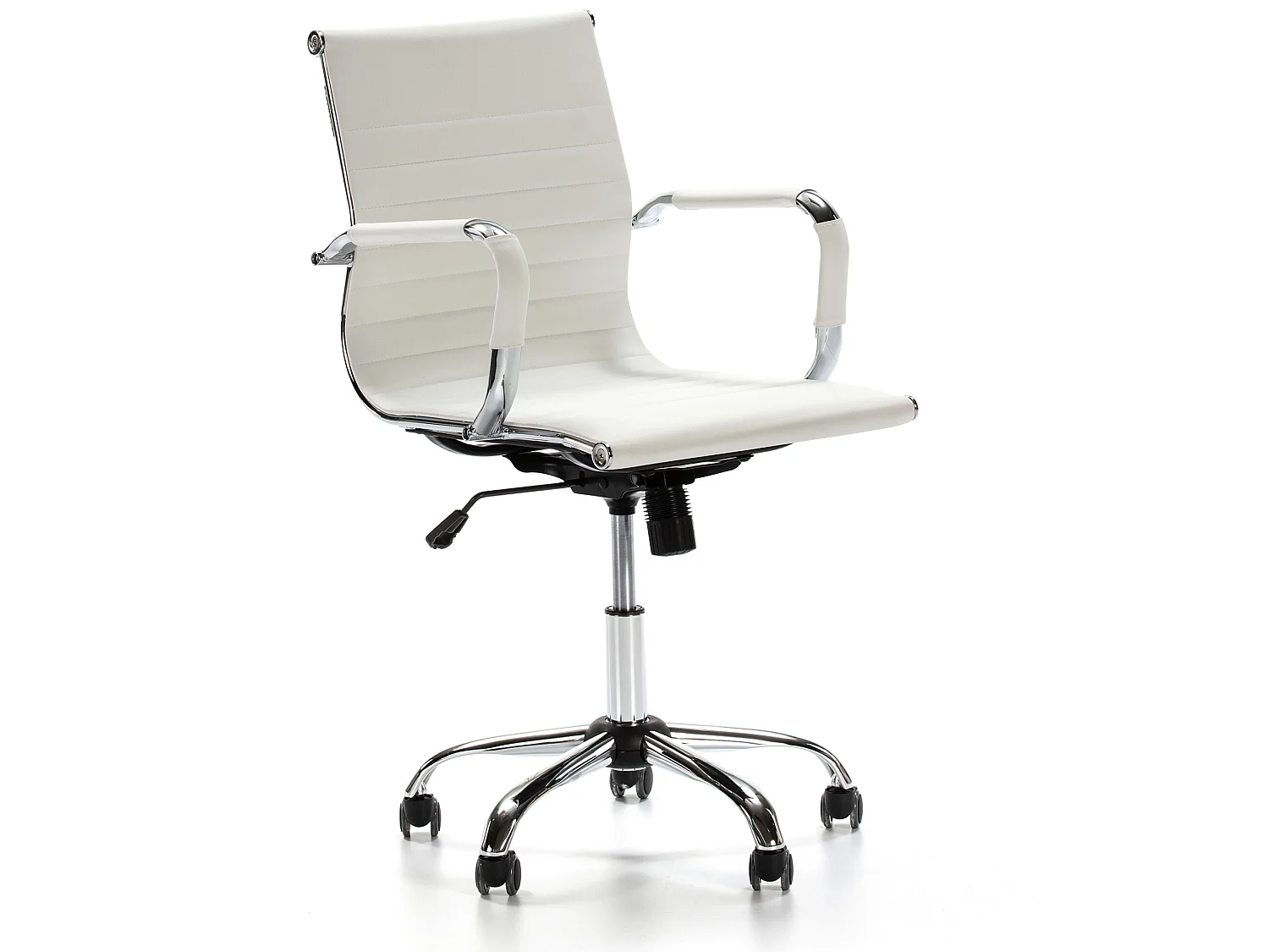 Sedia da Ufficio Croma reclinabile Bianco, Ecopelle, Sedia Executive con poggiatesta e braccioli Imbottiti, Altezza Regolabile, Design ergonomico