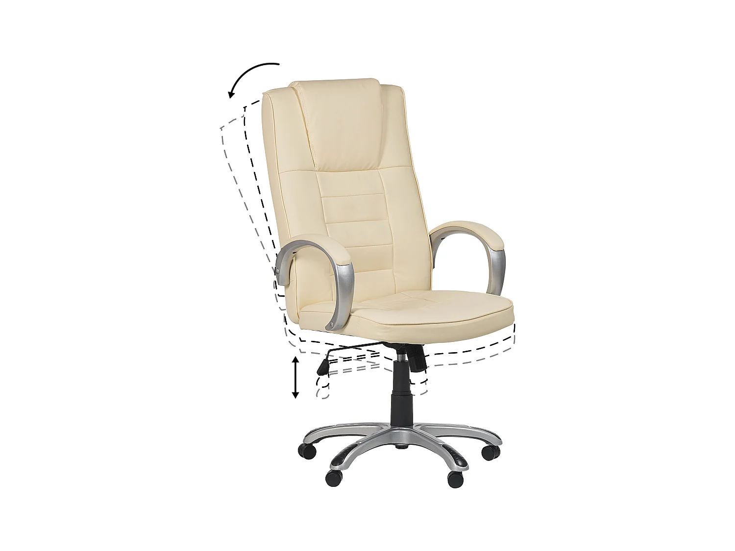 Bequemer Chefsessel Massagefunktion Heizfunktion Kunstleder beige Grandeur II