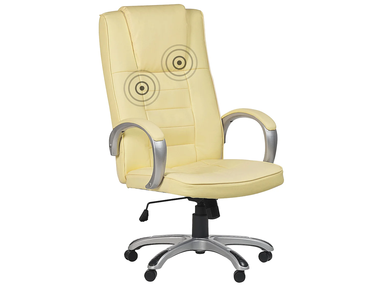 Fauteuil massant avec fonction chauffante GRANDEUR Cuir PU Crème