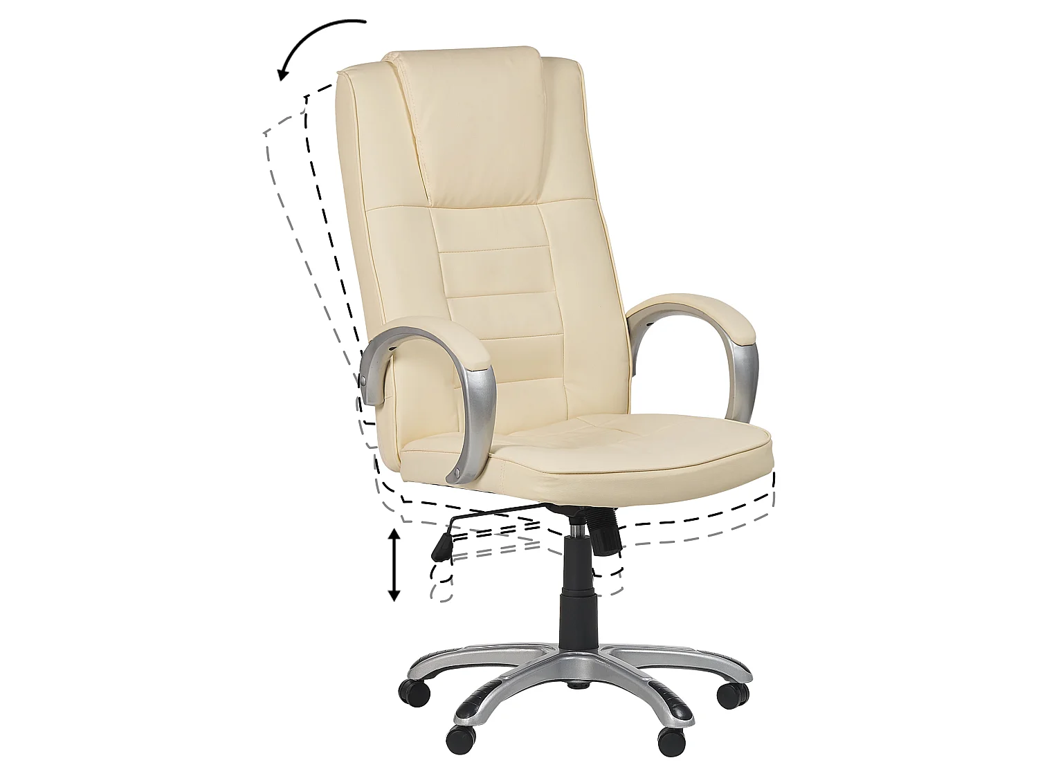Fauteuil massant avec fonction chauffante GRANDEUR Cuir PU Crème
