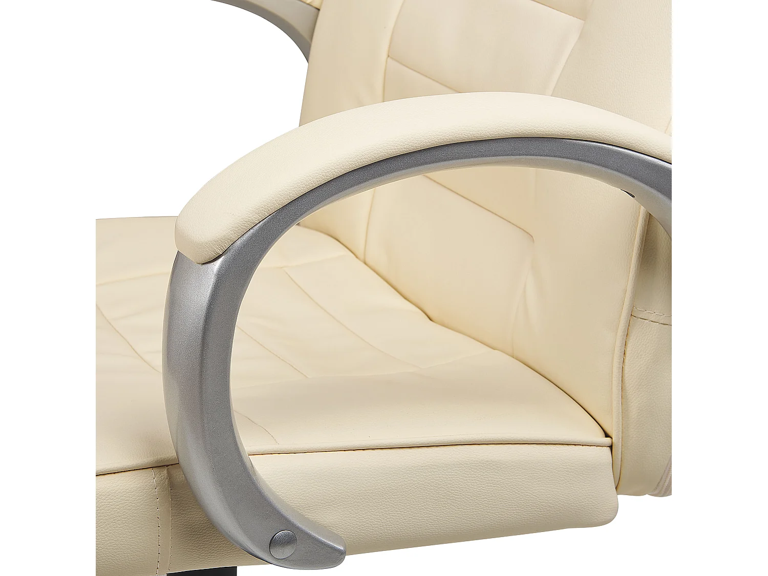 Fauteuil massant avec fonction chauffante GRANDEUR Cuir PU Crème