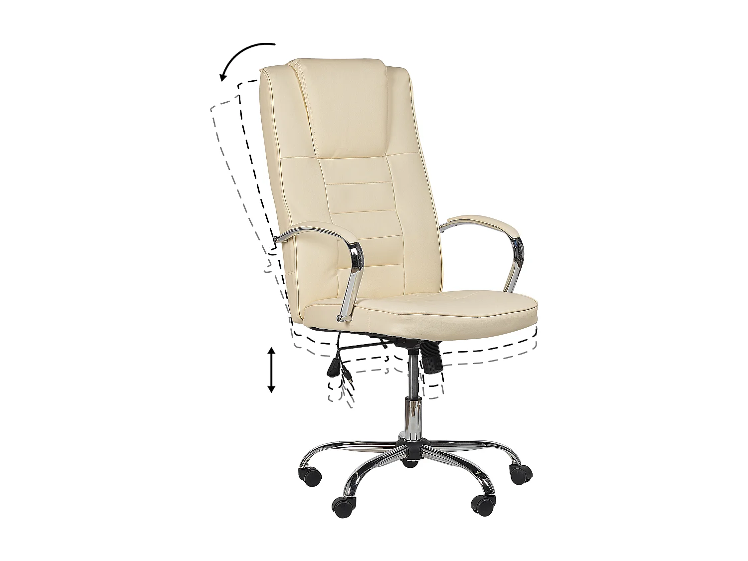 Bequemer Chefsessel Massagefunktion Heizfunktion Kunstleder beige Grandeur