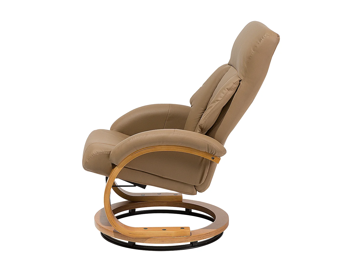 Poltrona massaggiante FORCE con poggiapiedi Pelle sintetica Beige sabbia