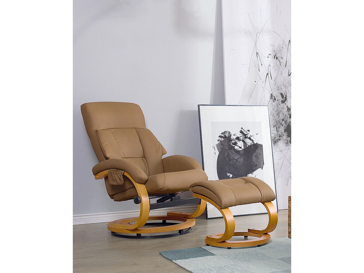 Fauteuil massant FORCE Cuir PU Beige sable
