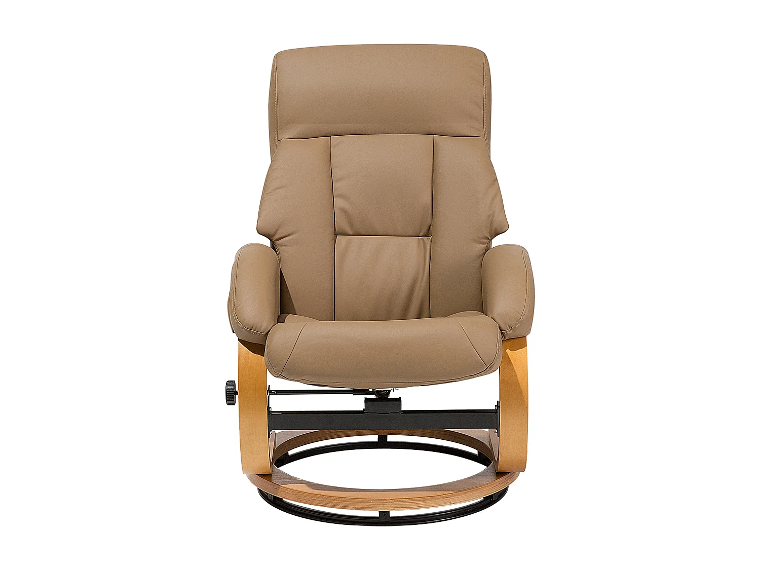 Massagesessel mit Heizfunktion, Timer und Fußhocker Kunstleder sandbeige Force