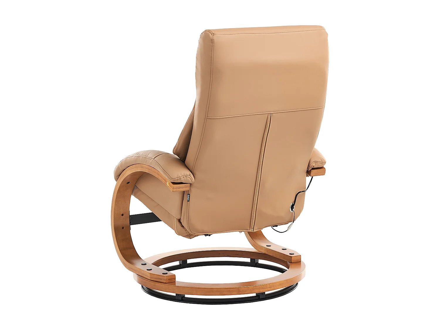 Massagesessel mit Heizfunktion, Timer und Fußhocker Kunstleder sandbeige Force