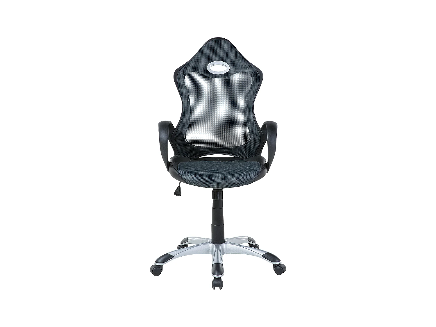 Bequemer Bürostuhl atmungsaktives Netz höhenverstellbar schwarz / grau iChair