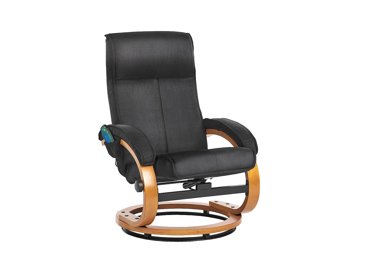 Fotel z masażem HERO Z podnóżkiem Czarny