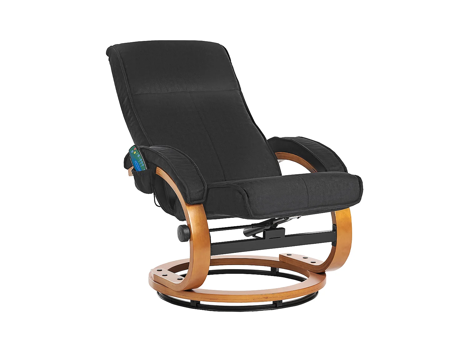 Fotel z masażem HERO Z podnóżkiem Czarny