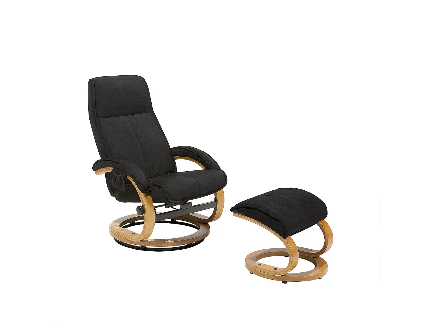 Massagestuhl HERO mit Fussstütze Stoff Schwarz