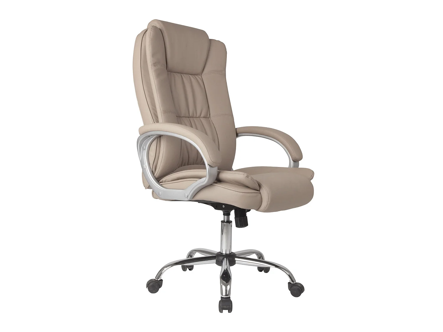 Chaise de Bureau Karen Elevable et Fauteuil inclinable en Simili Cuir Taupe