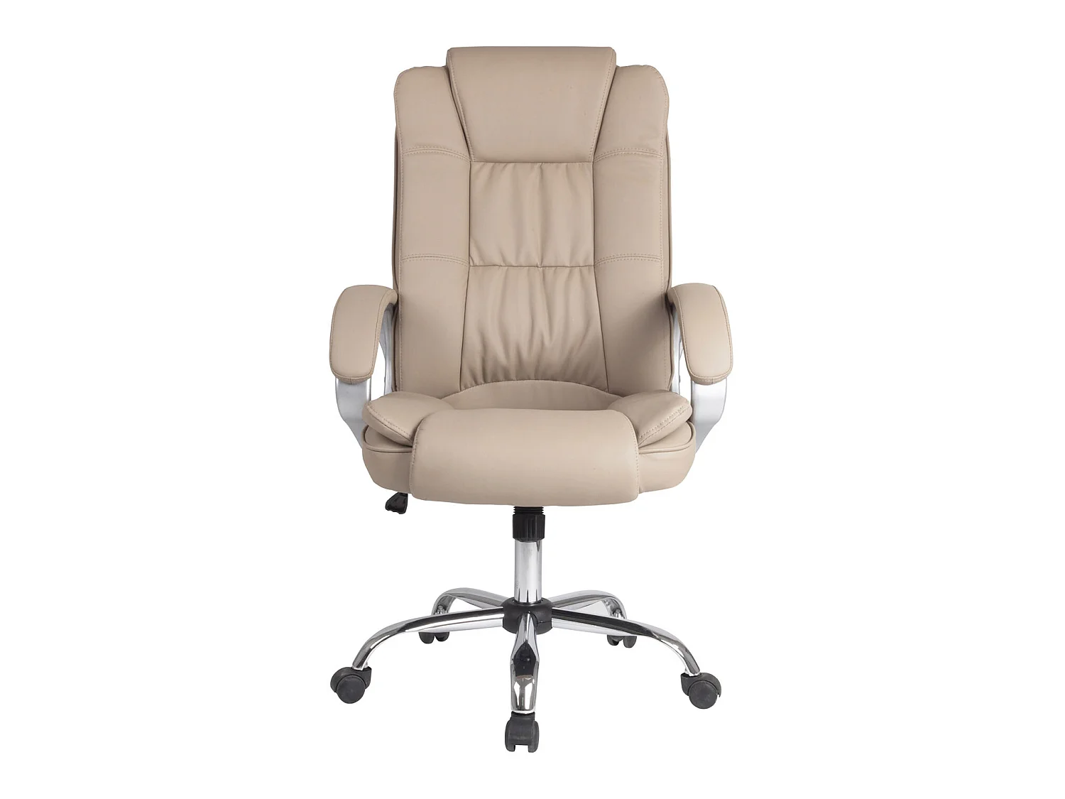 Kantoorstoel Karen verstelbaar en kantelbaar, synthetisch leer, Taupe kleur.