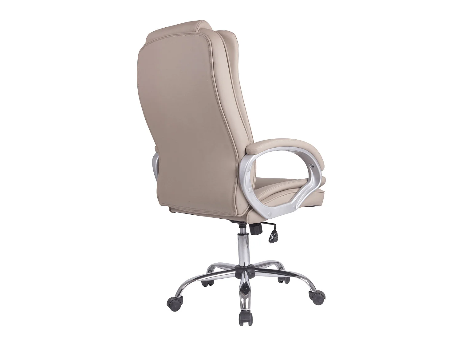 Kantoorstoel Karen verstelbaar en kantelbaar, synthetisch leer, Taupe kleur.