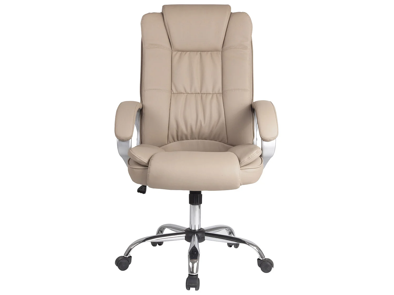 Chaise de Bureau Karen Elevable et Fauteuil inclinable en Simili Cuir Taupe