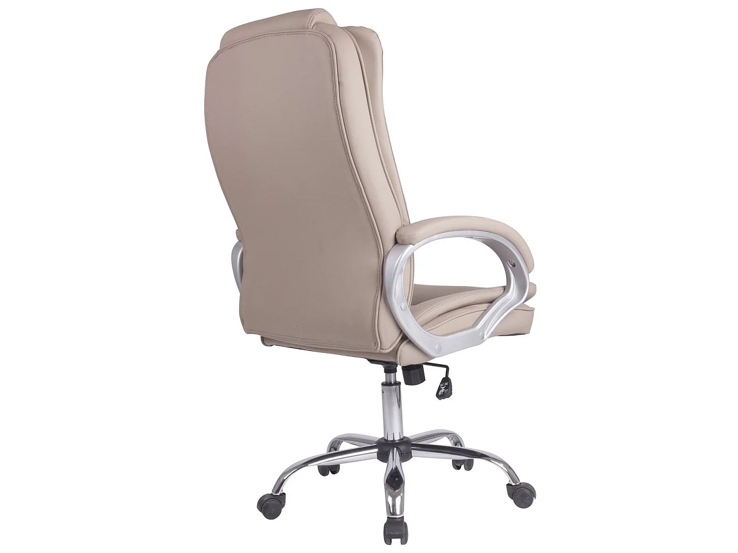 Chaise de Bureau Karen Elevable et Fauteuil inclinable en Simili Cuir Taupe