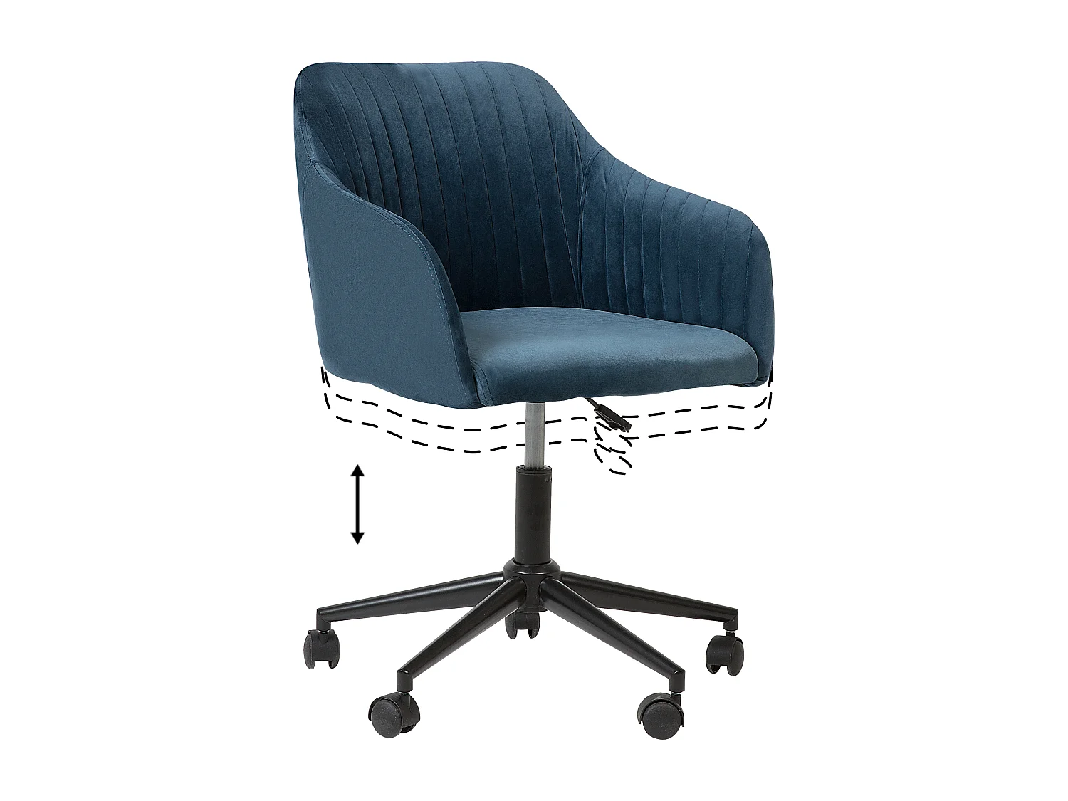 Chaise de bureau VENICE Velours Bleu marine