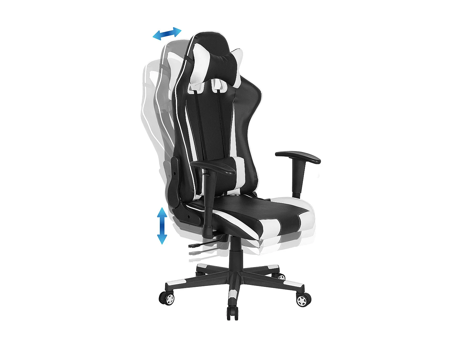 Chaise de bureau GAMER Cuir PU Blanc
