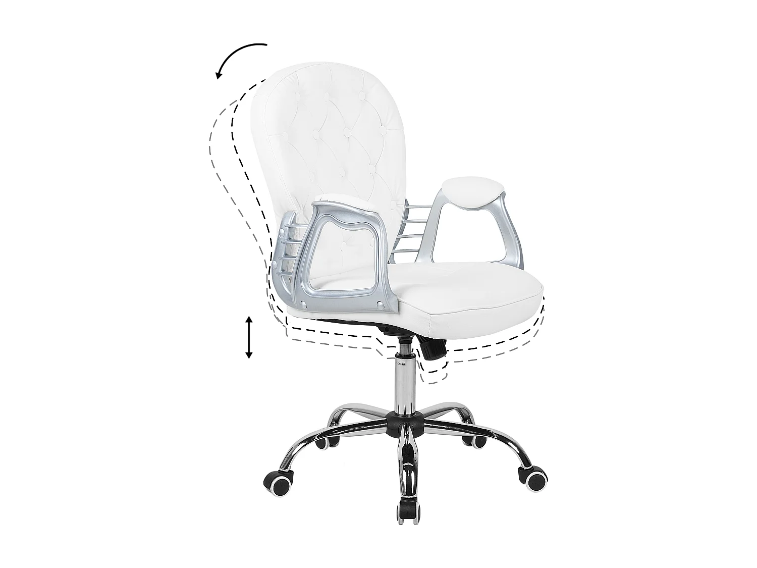 Bureaustoel Draaibaar PRINCESS Kunstleer Wit