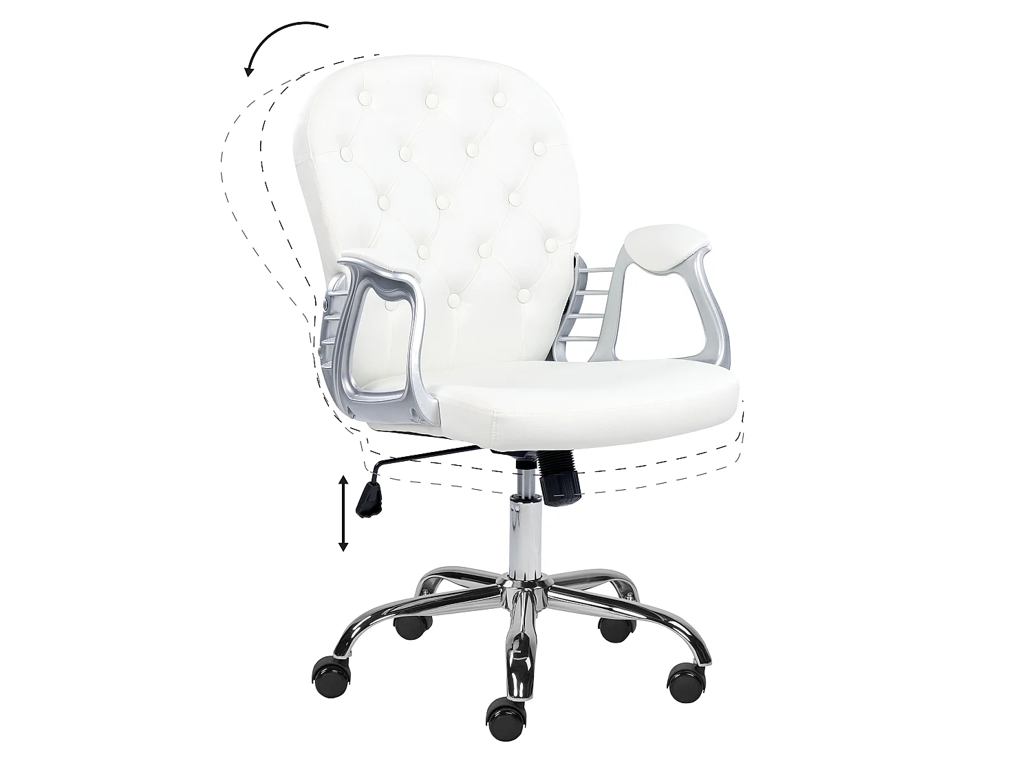 Chaise de bureau PRINCESS Cuir PU Blanc