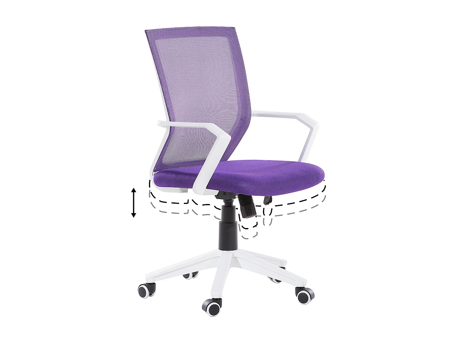 Chaise de bureau violet foncé réglable en hauteur RELIEF