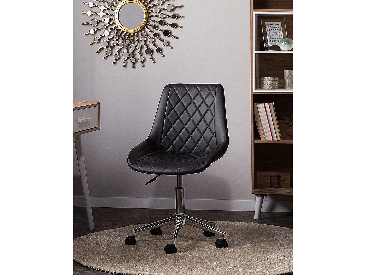 Chaise de bureau MARIBEL Cuir PU Noir