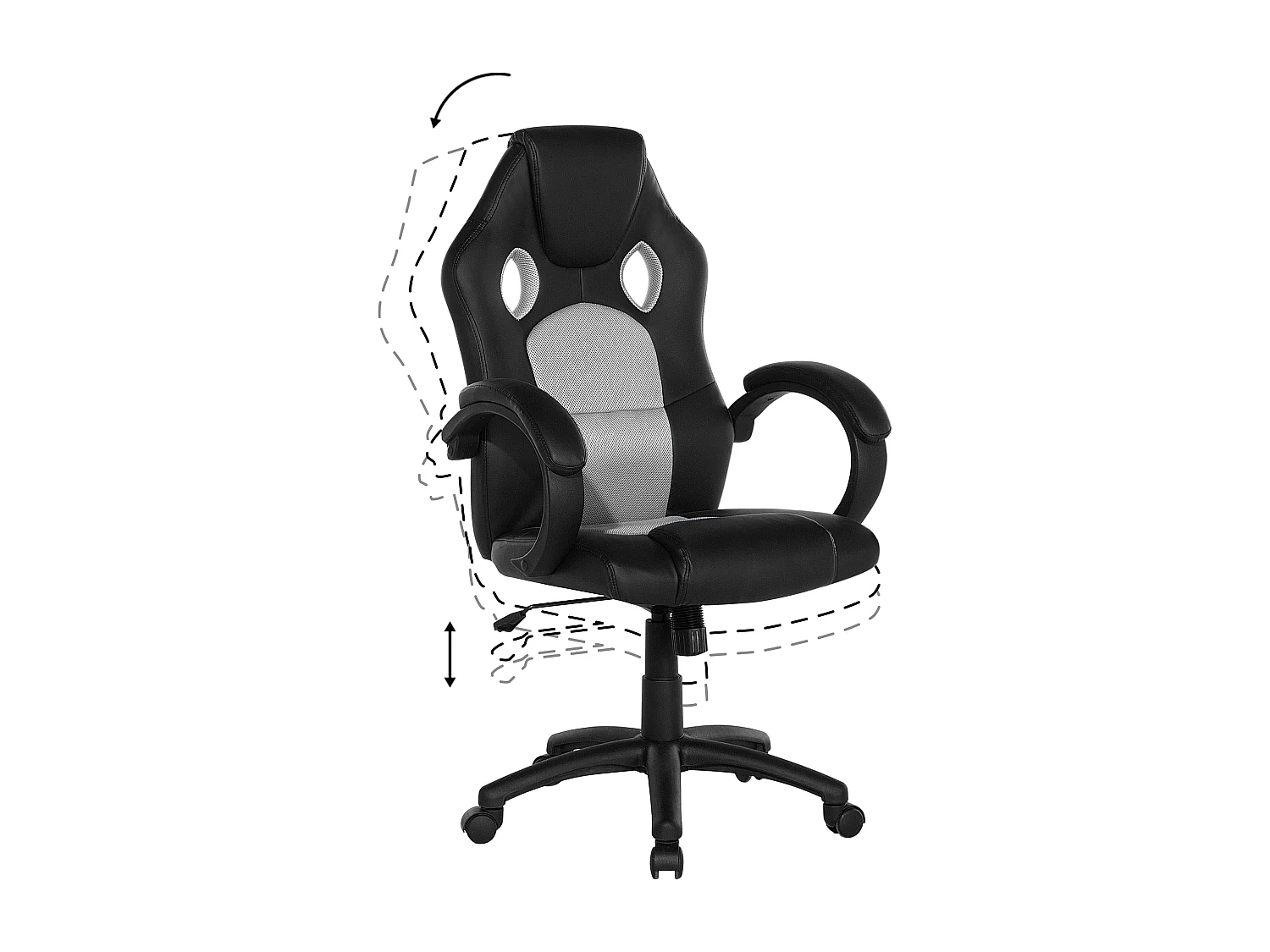 Chaise de bureau FIGHTER Cuir PU Gris clair