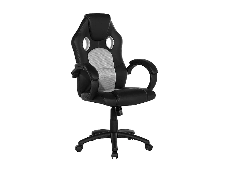 Praktischer Bürostuhl Wippmechanismus drehbar grau/schwarz FIGHTER