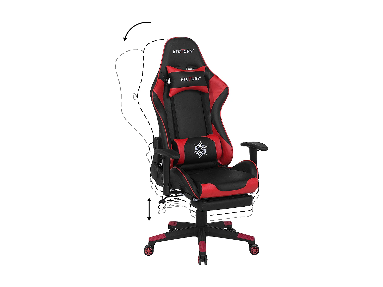 Sedia da gaming VICTORY Pelle sintetica Rosso
