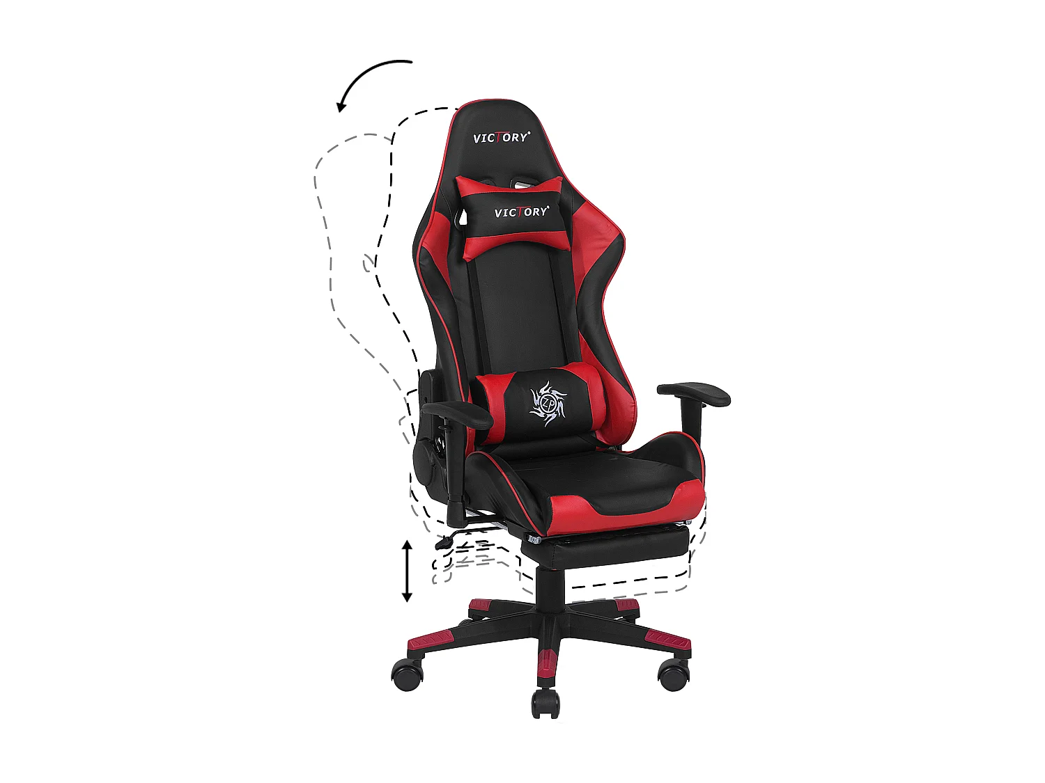 Cadeira gaming VICTORY Pele sintética Vermelho