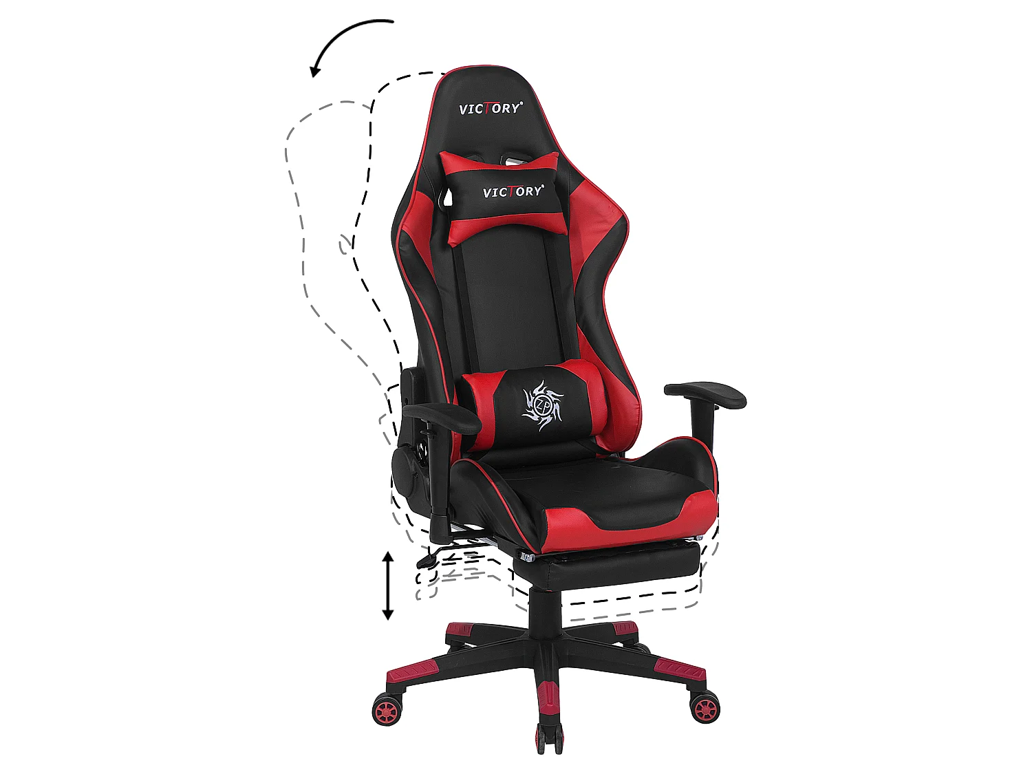 Gamestoel Draaibaar VICTORY Kunstleer Rood