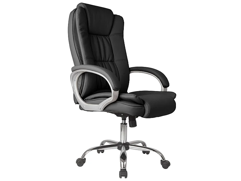 Chaise de Bureau Karen Elevable et Fauteuil inclinable en Simili Cuir Noir