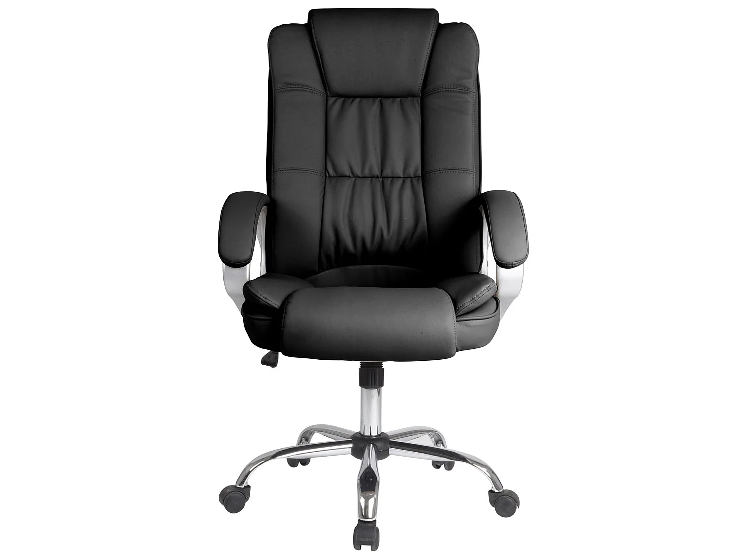 Sillón de Oficina Karen elevable y reclinable, Piel sintética, Color Negro