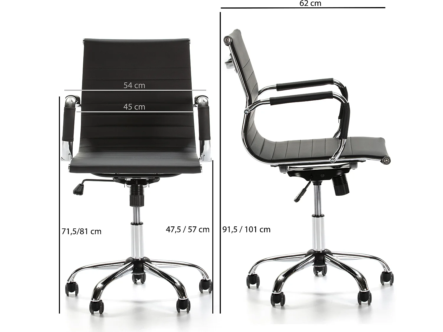 Fauteuil de Bureau Croma inclinable Noir,Cuir Synthétique