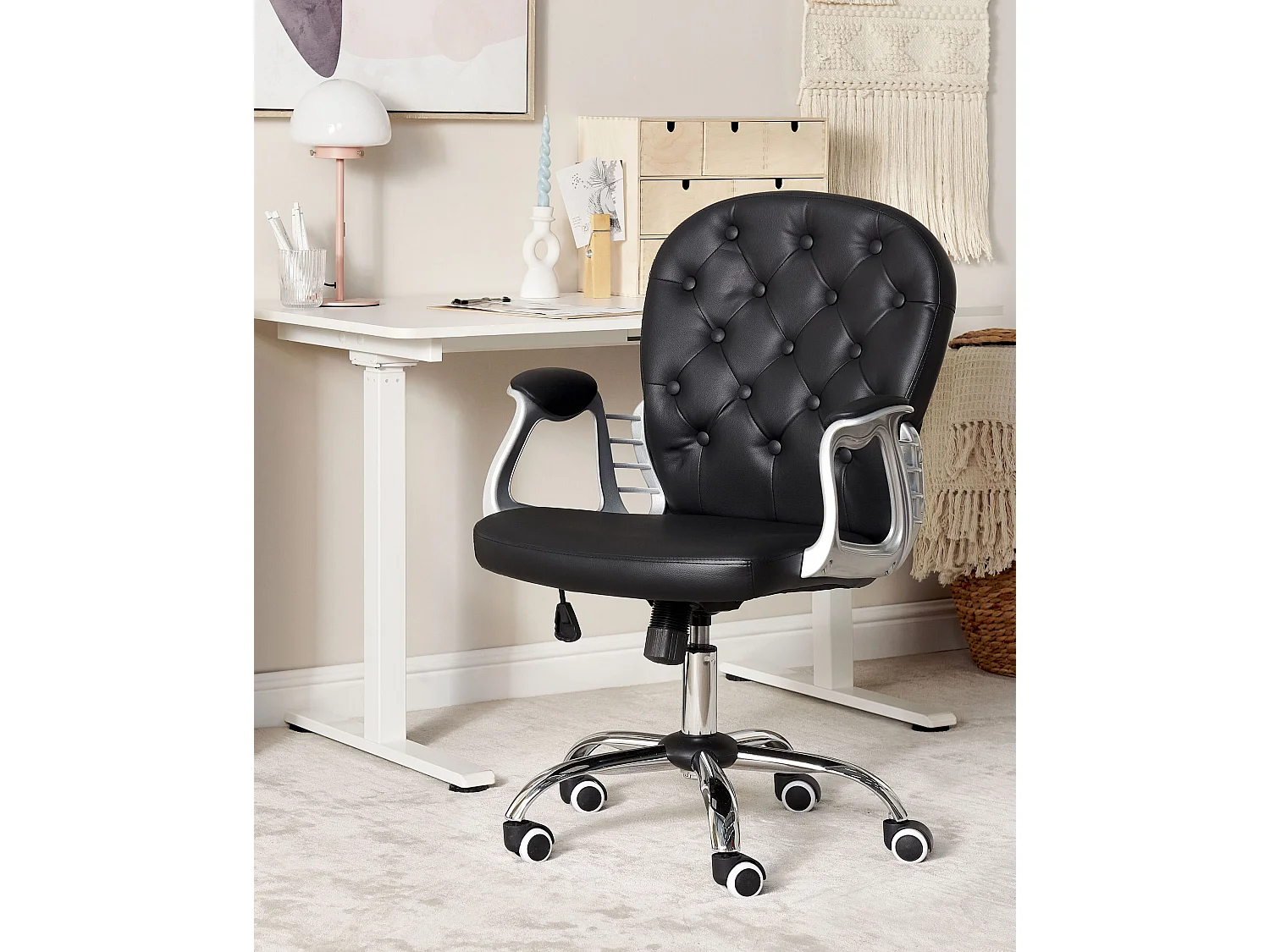 Chaise de bureau PRINCESS Cuir PU Noir