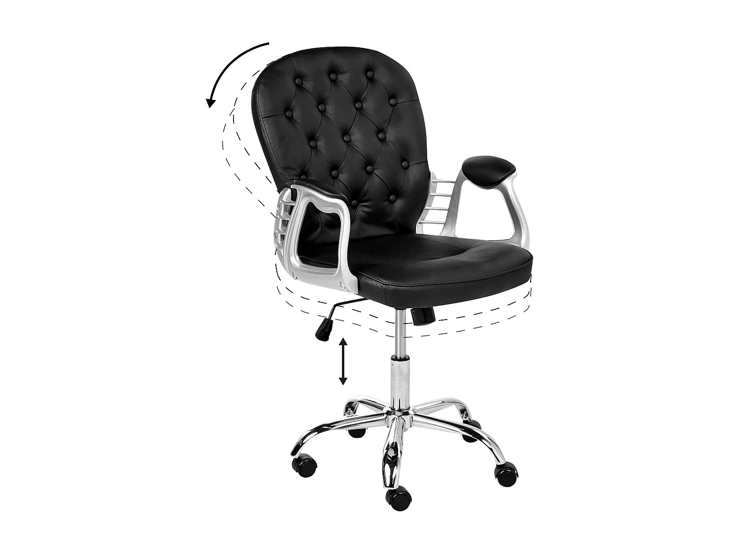 Chaise de bureau PRINCESS Cuir PU Noir