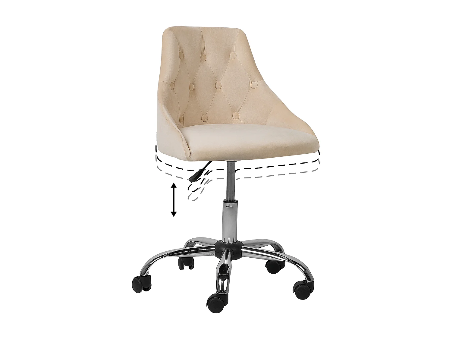Silla de oficina giratoria PARRISH Terciopelo Beige