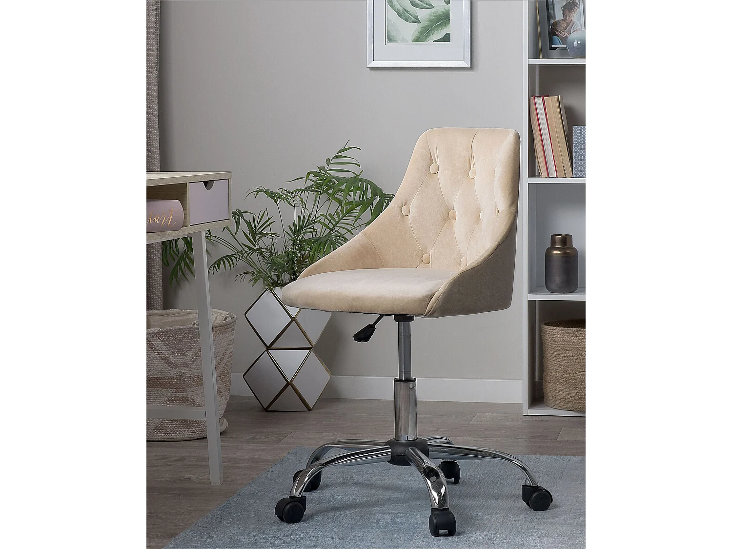 Sedia da scrivania PARRISH Velluto Beige
