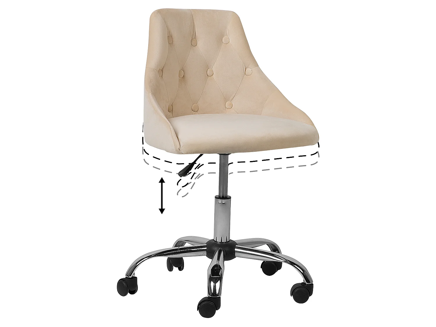 Sedia da scrivania PARRISH Velluto Beige