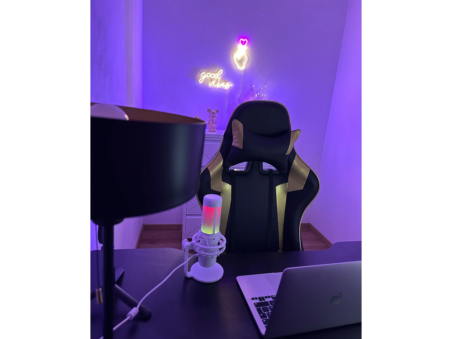 Siège de gaming KNIGHT Cuir PU Doré