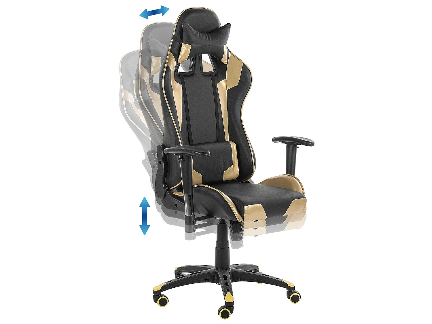 Gaming Stuhl drehbar KNIGHT Kunstleder Gold
