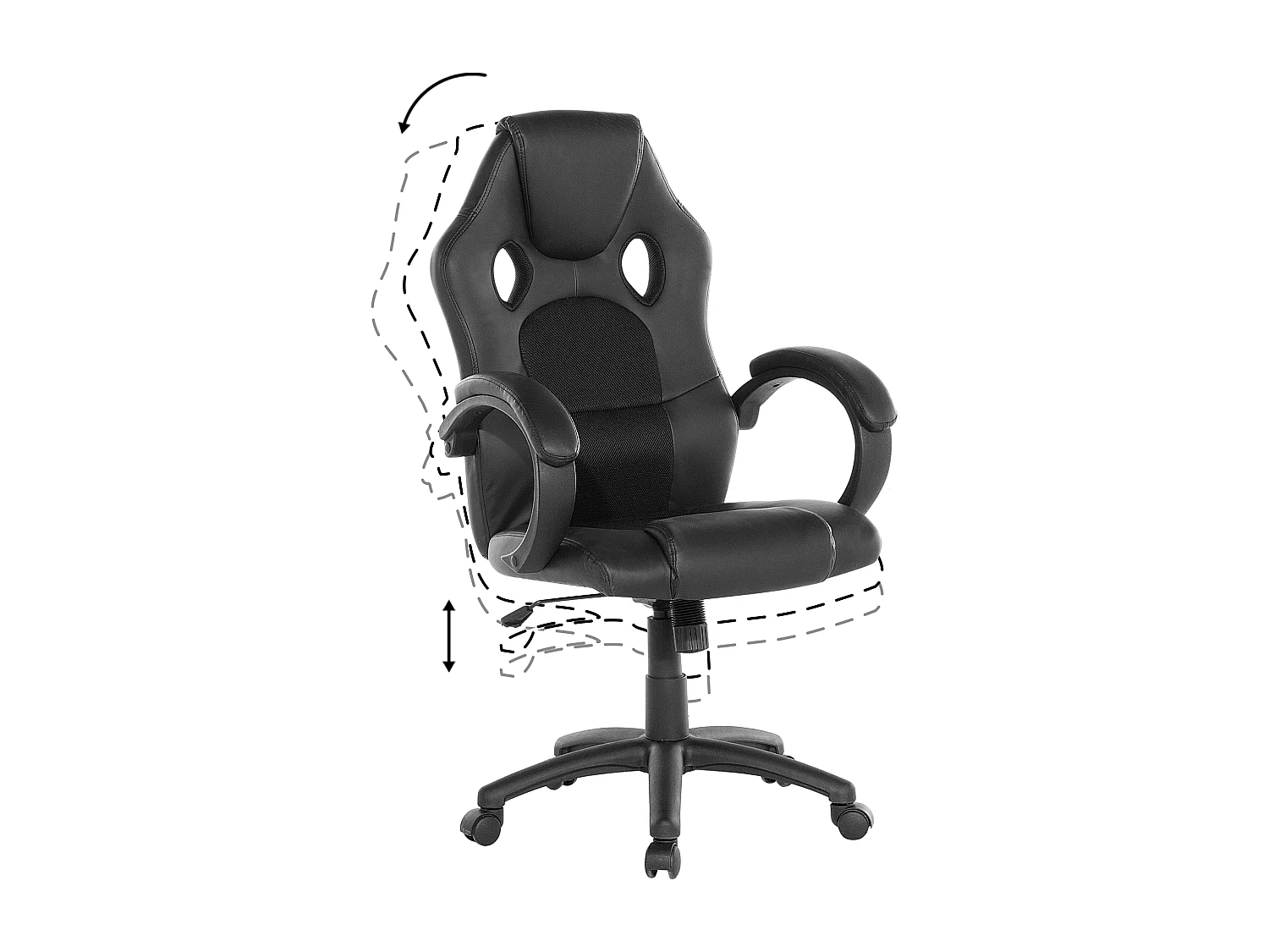 Chaise de bureau FIGHTER Cuir PU Noir