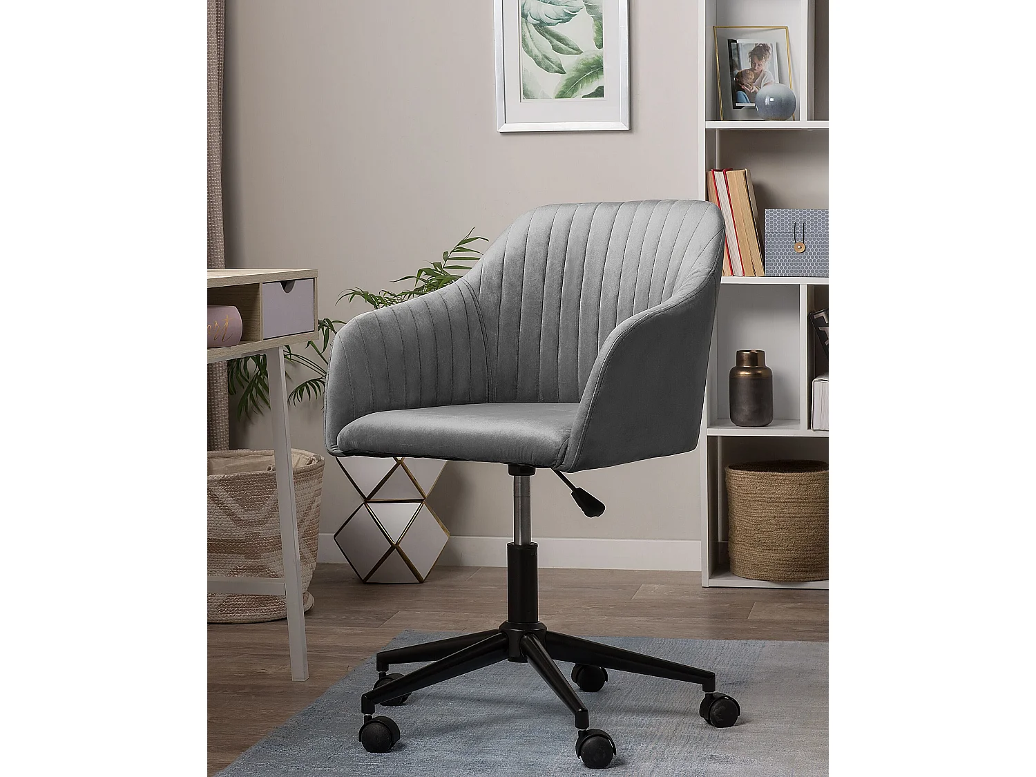 Chaise de bureau VENICE Velours Gris