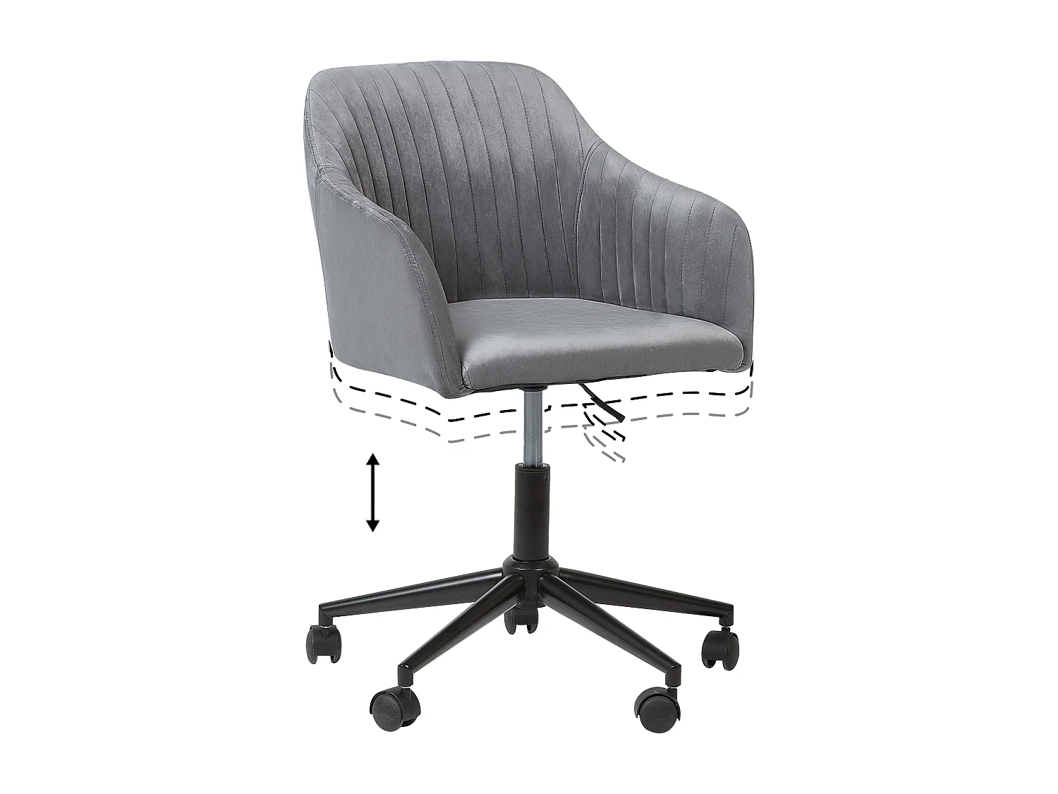 Chaise de bureau VENICE Velours Gris