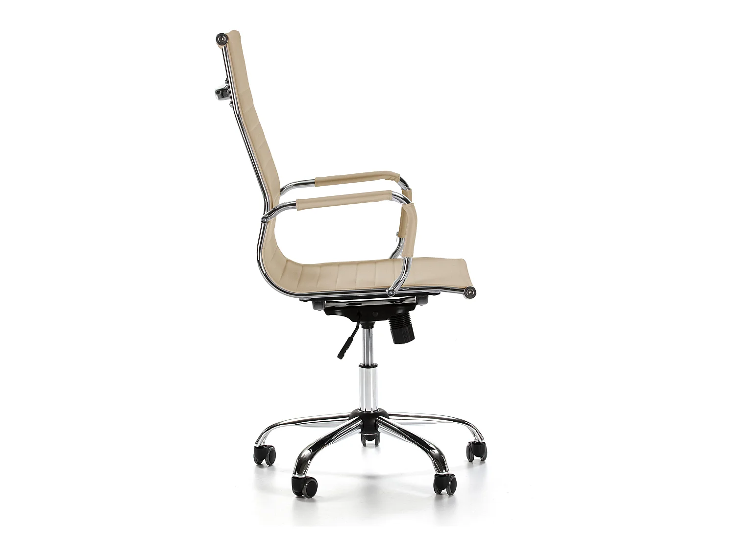 Kantoorstoel Londen verstelbaar Taupe, Kunstleer, Verstelbare hoogte