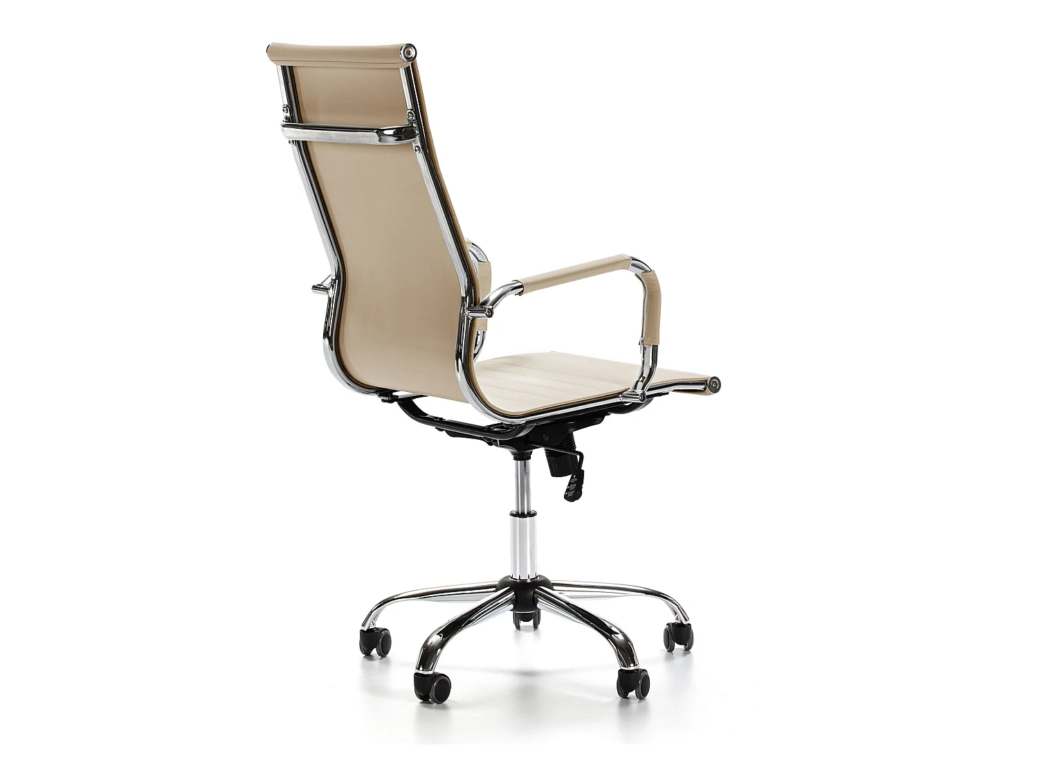 Kantoorstoel Londen verstelbaar Taupe, Kunstleer, Verstelbare hoogte